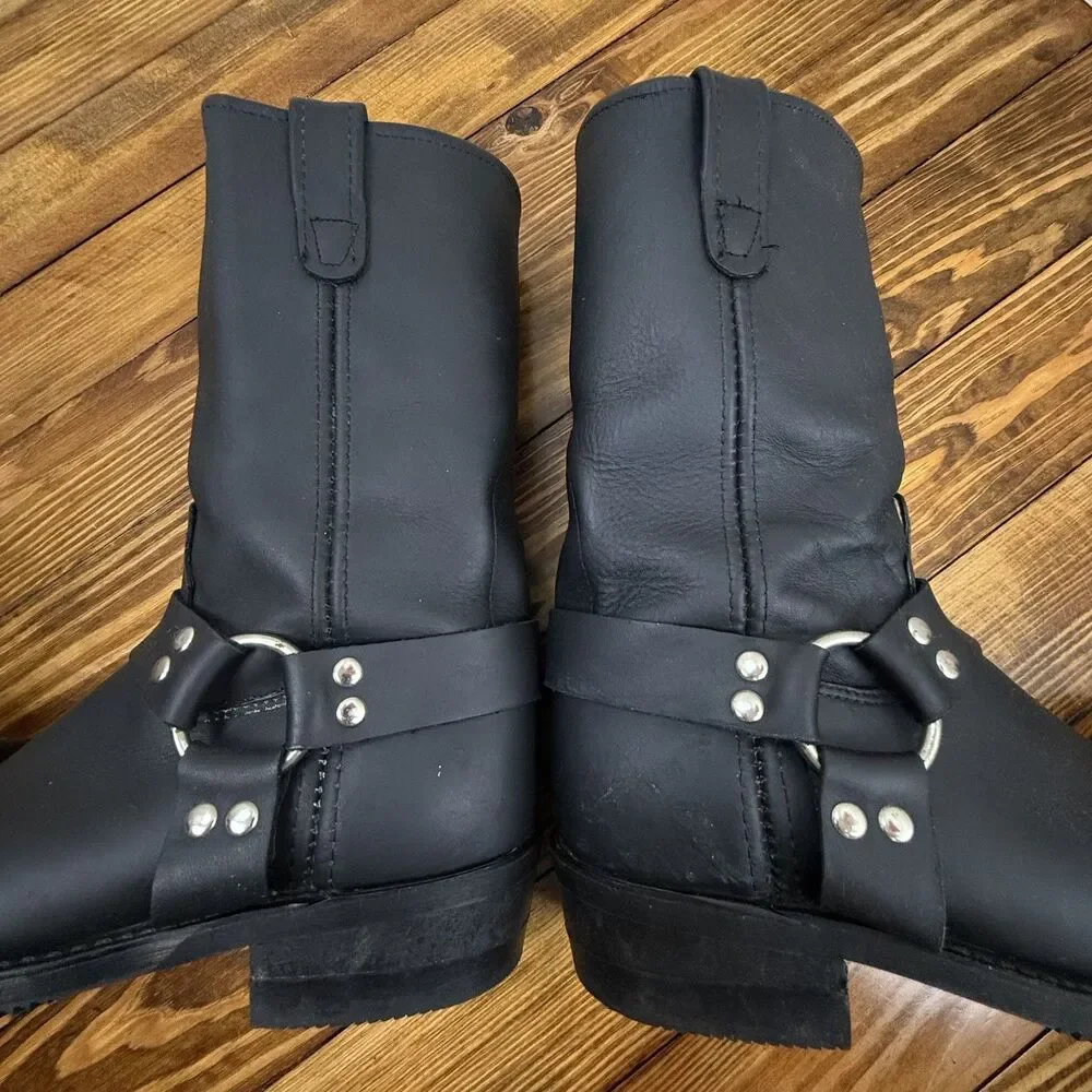 Double-H HH Black Leather Harness Boots Mens 9 | Motorcycle Riding Engineer - Picture 9 of 14